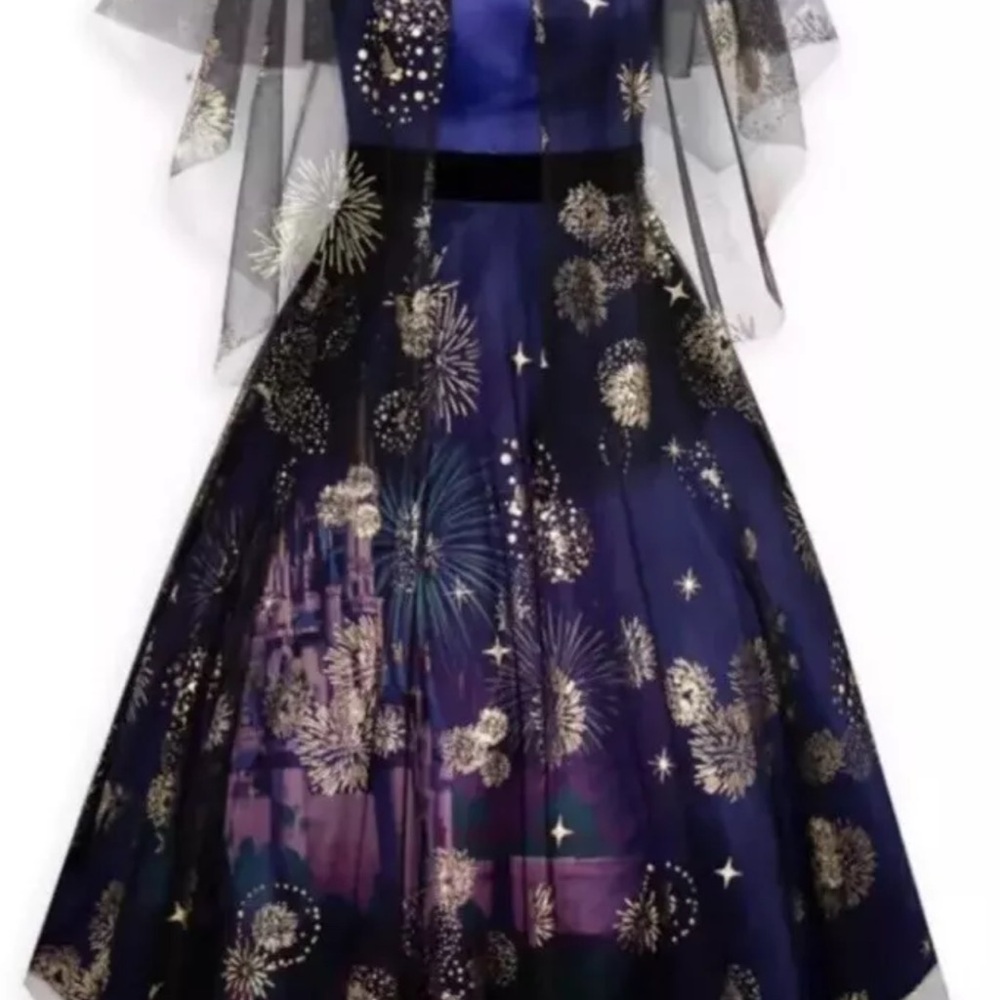 Elegant Fireworks Print Dress